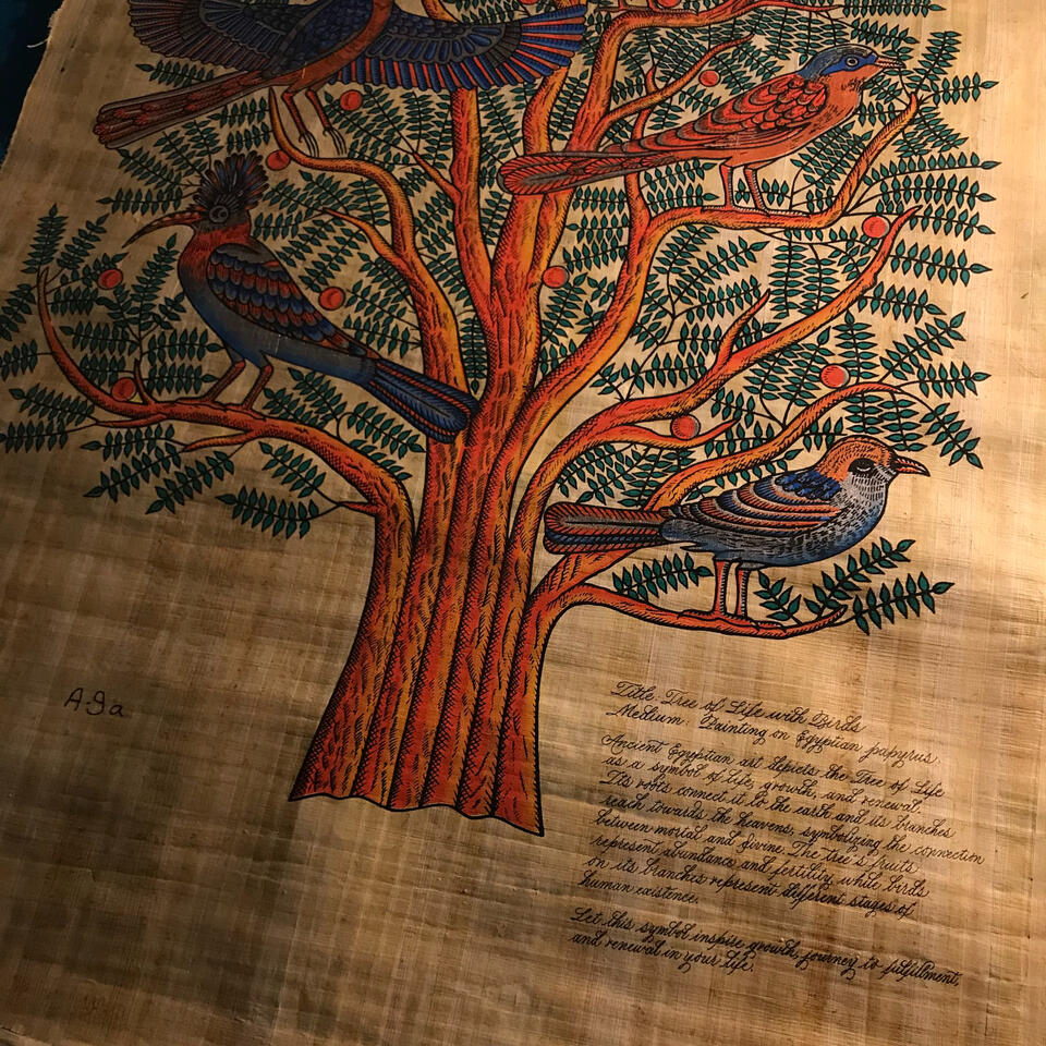 Calligraphy on Papyrus Painting