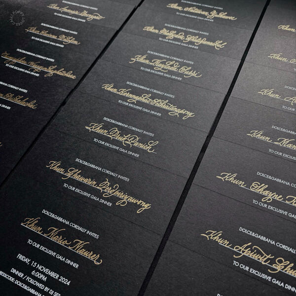 Calligraphy on invitation card for DOLCE&GABBANA, NOV 2024